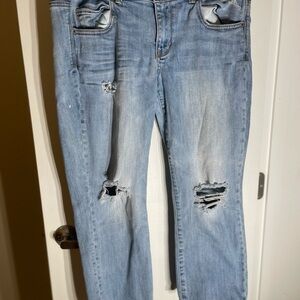 American Eagle Outfitters Artist Crop Size 14 Distressed Streetwear Y2K Jeans